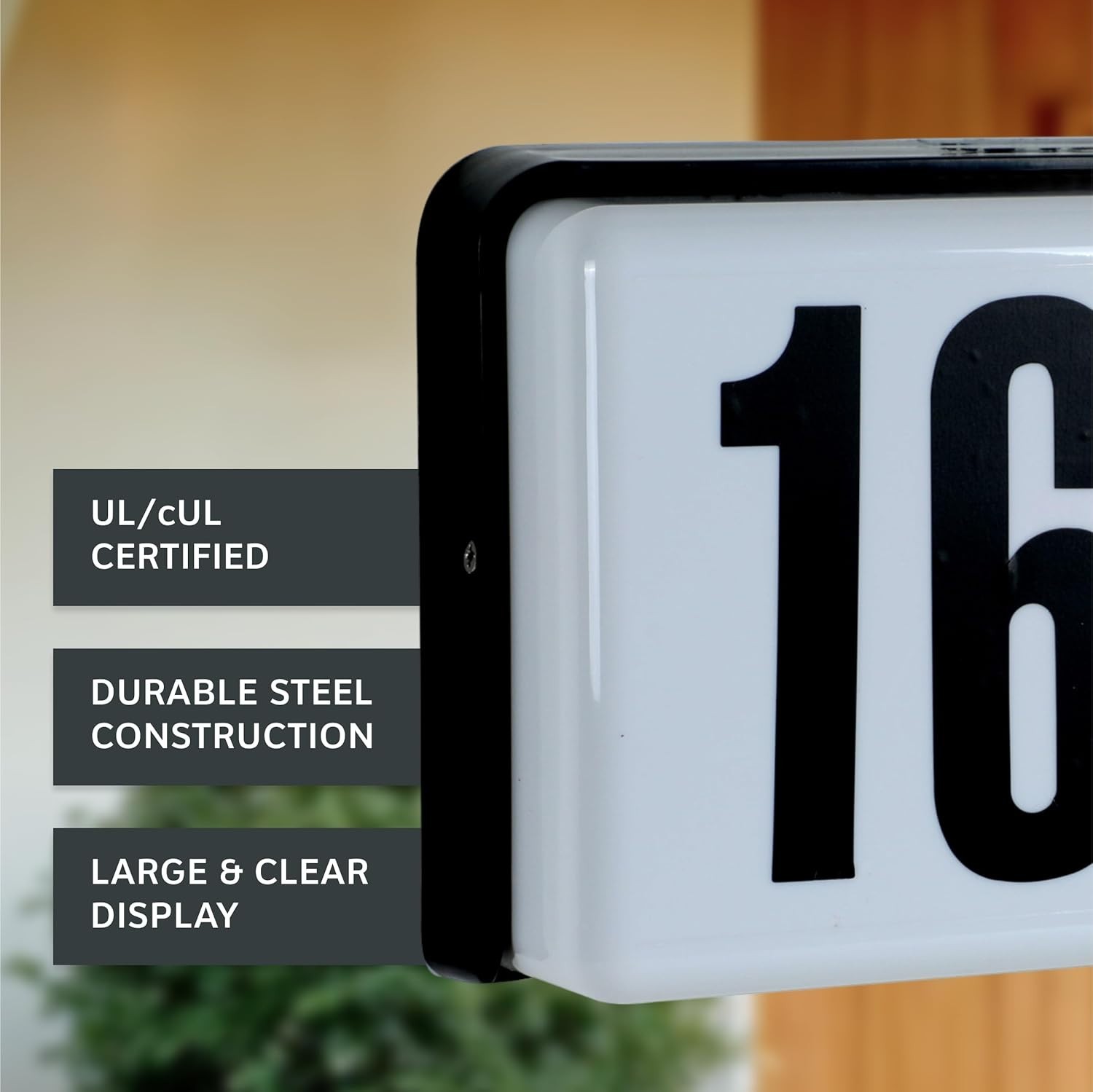 Stylish Outdoor Lighted Address Sign – Easily Visible 10 Inch House Number Sign