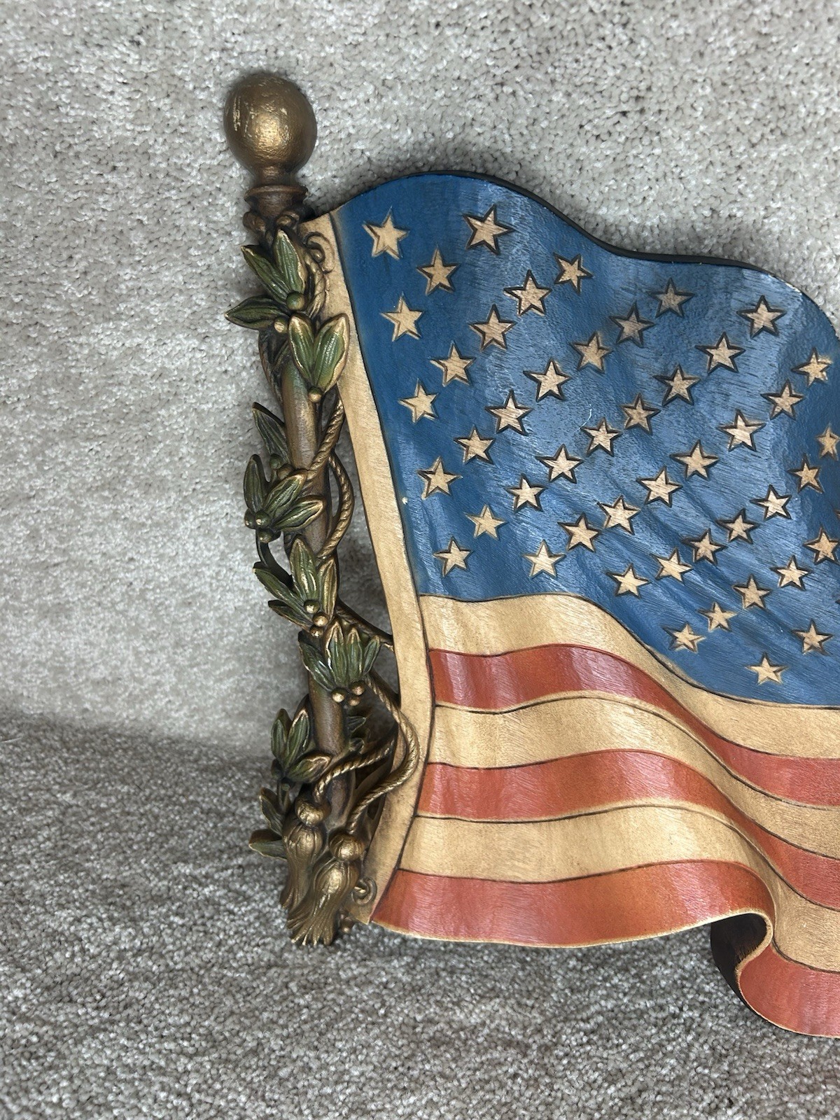 Vintage Retro Burwood Products Co 1971 American Flag Wall Hanging Americana