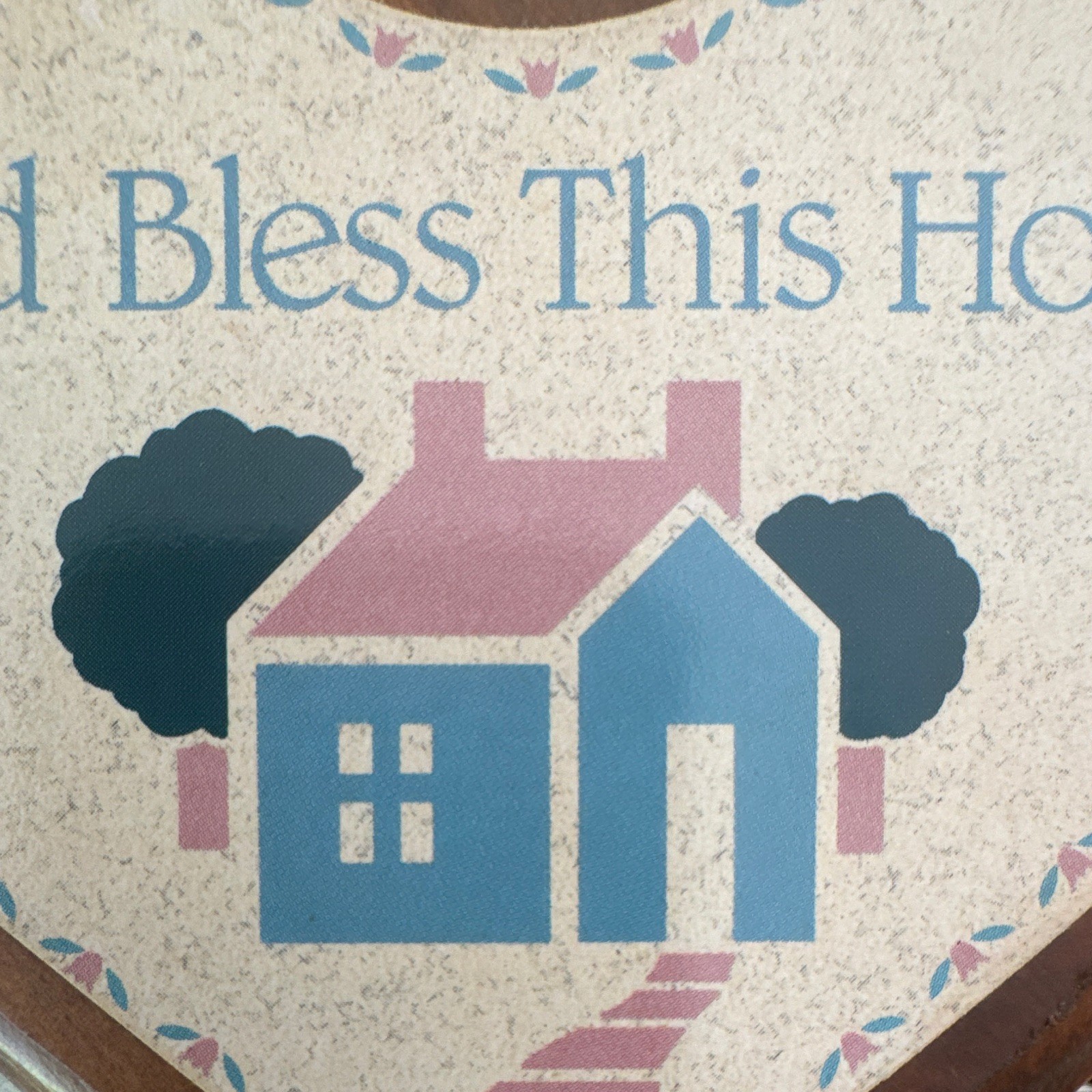 Heart God Bless This House Christian Wood Wall Plaque Country Wall Mounted 5in