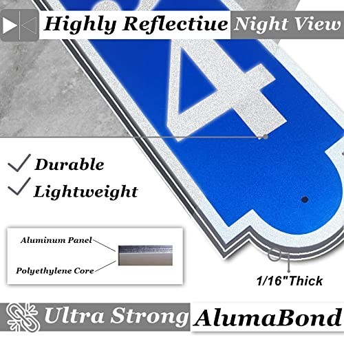 Customized Address Plaque 13.5×3 Inch Reflective Aluminum Composite House
