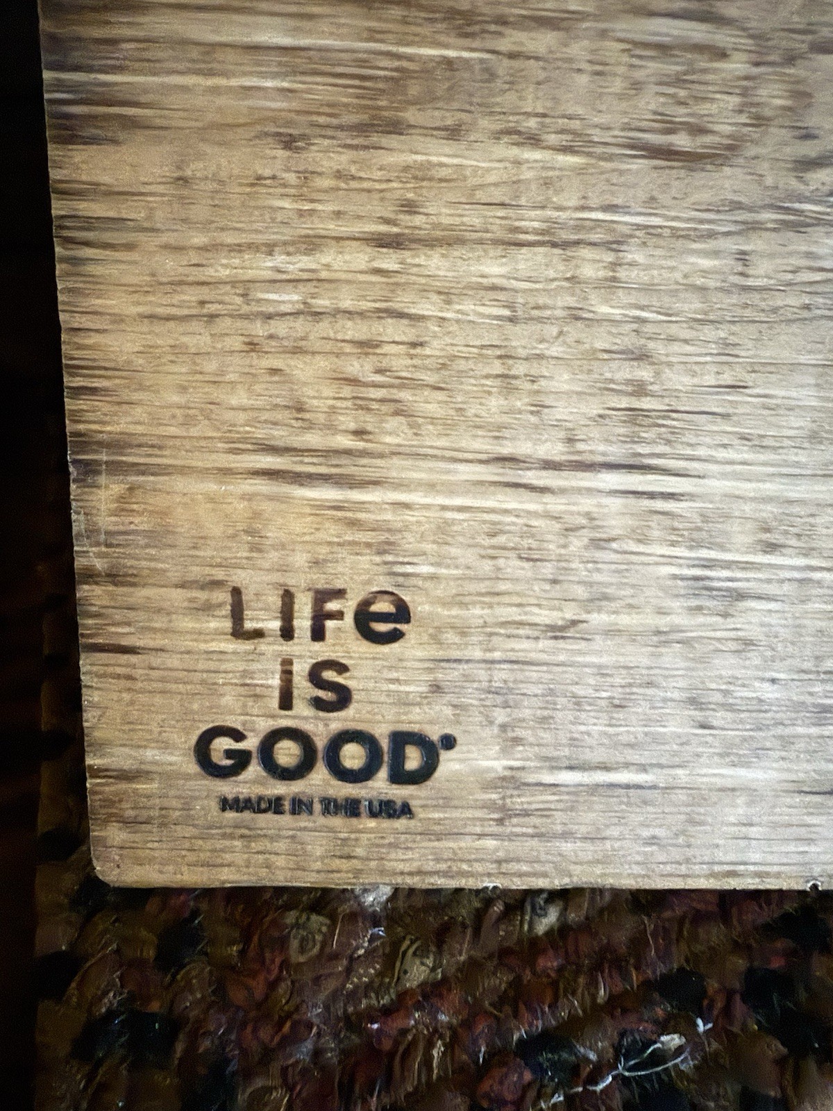 Genuine Life Is Good Wood Sign Red White Blue Flag Land Free Home Brave USA