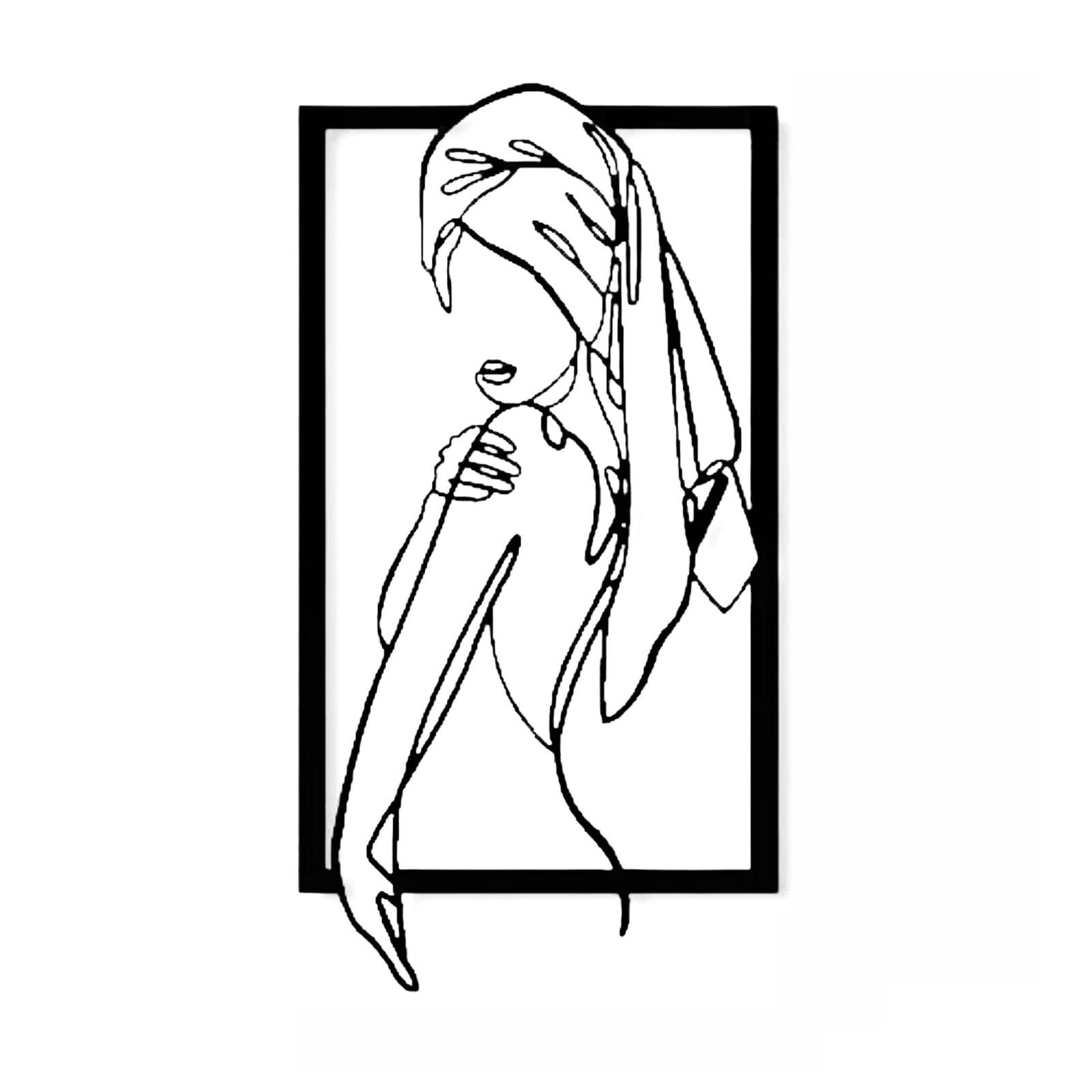 Feminine Line Art Wall Decor Minimalist Line Art Home Wall Art Metal Home Dec…
