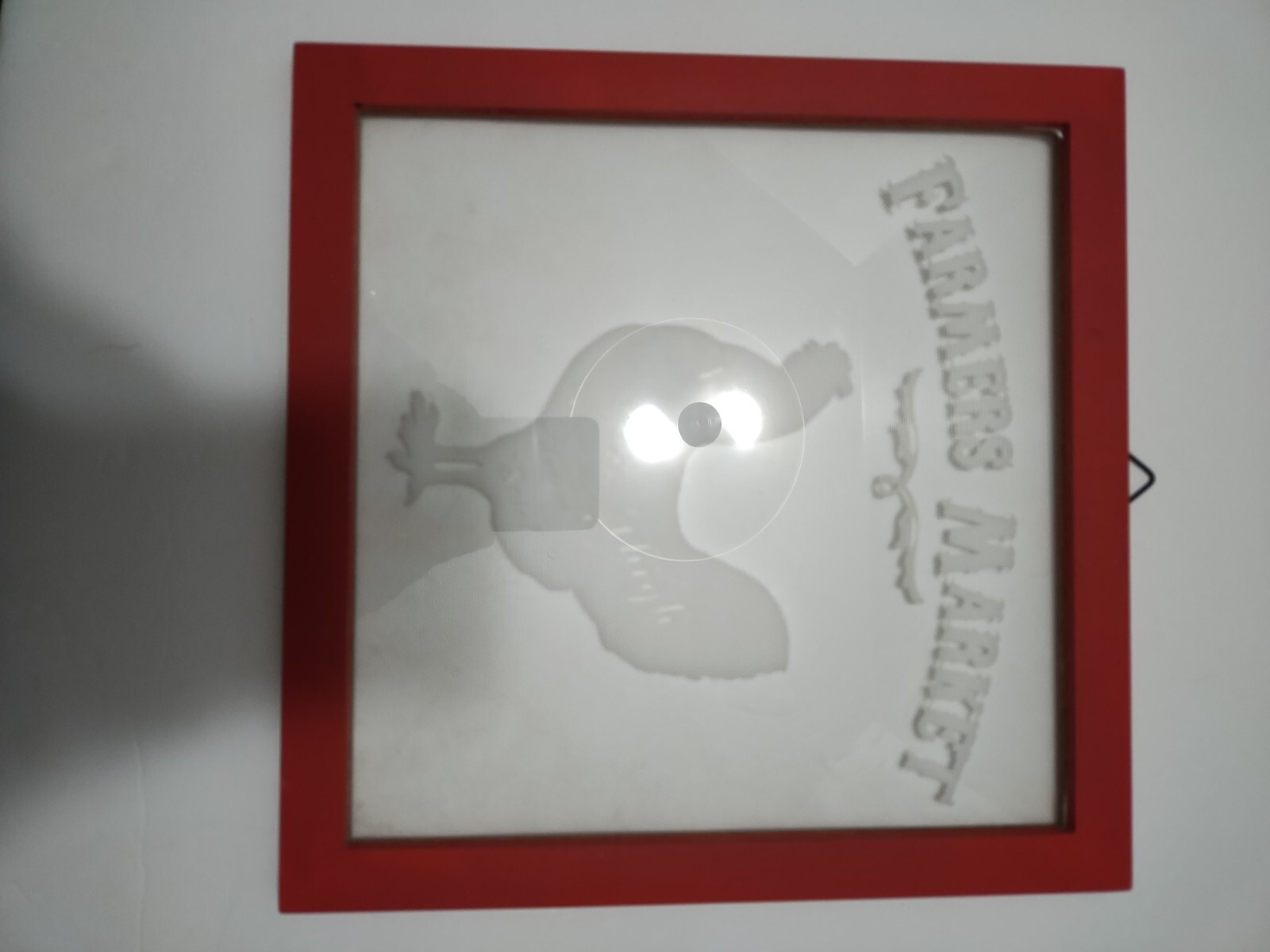 Farmhouse Wall Decor Red Chicken Farmers Market Kitchen Clear Plastic READ