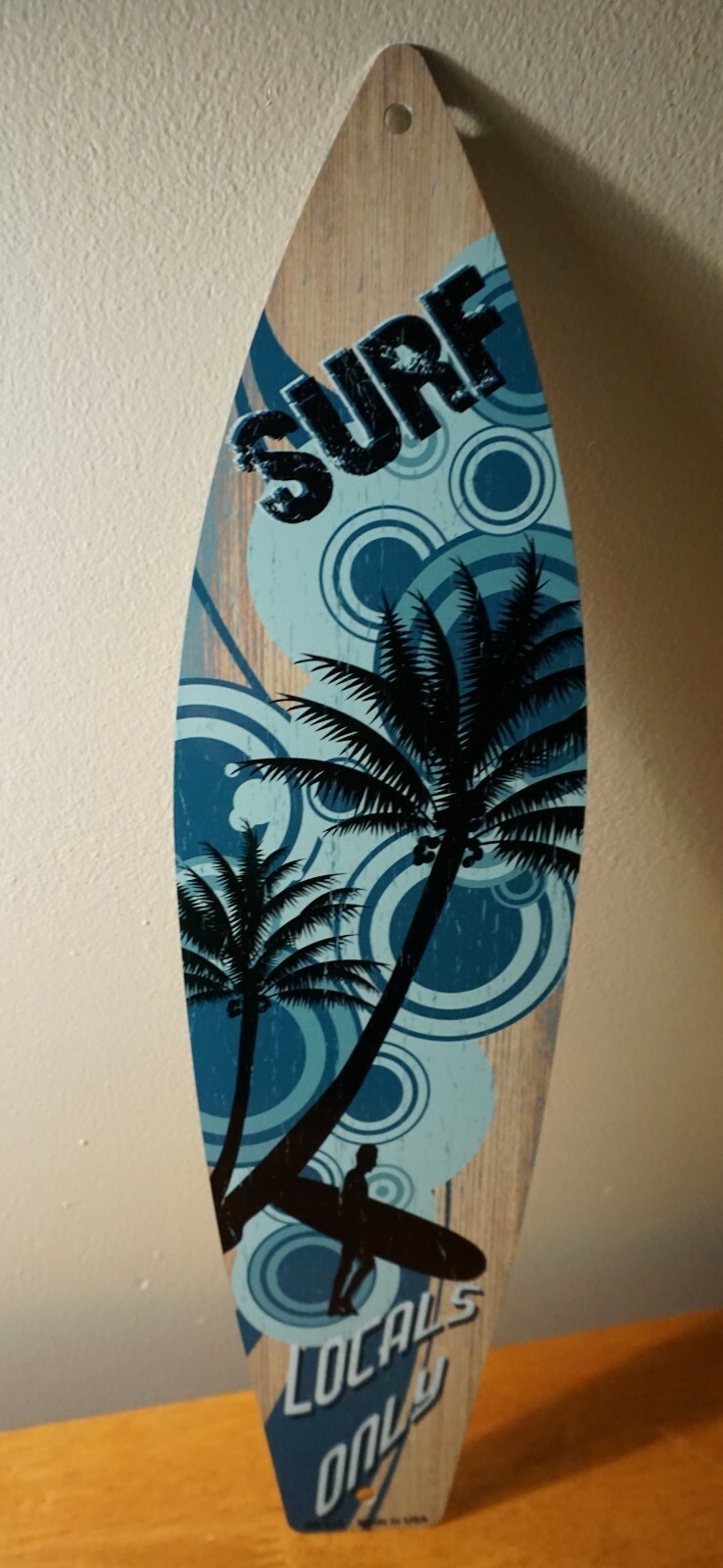 SURF LOCALS ONLY SURFBOARD SIGN Tiki Bar Beach Surfing Surfer Home Decor NEW