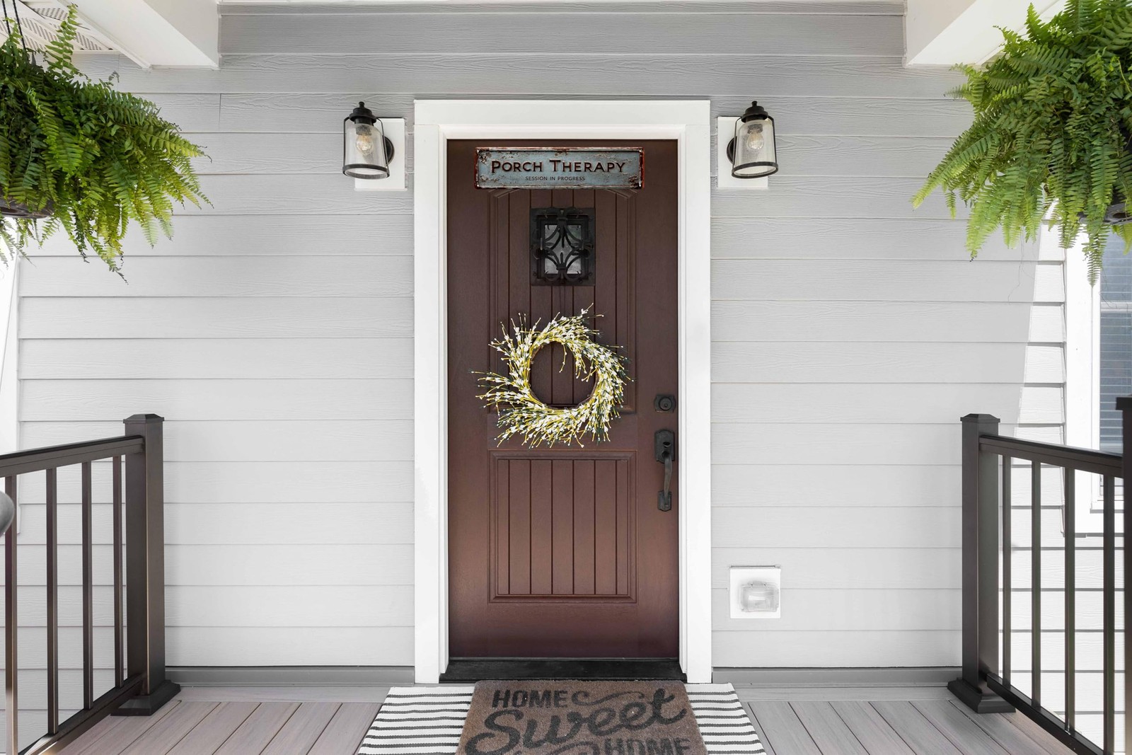 4×16 In Metal Porch Therapy Sign Vintage Wall Art Plaque Home Decor Rustic metal