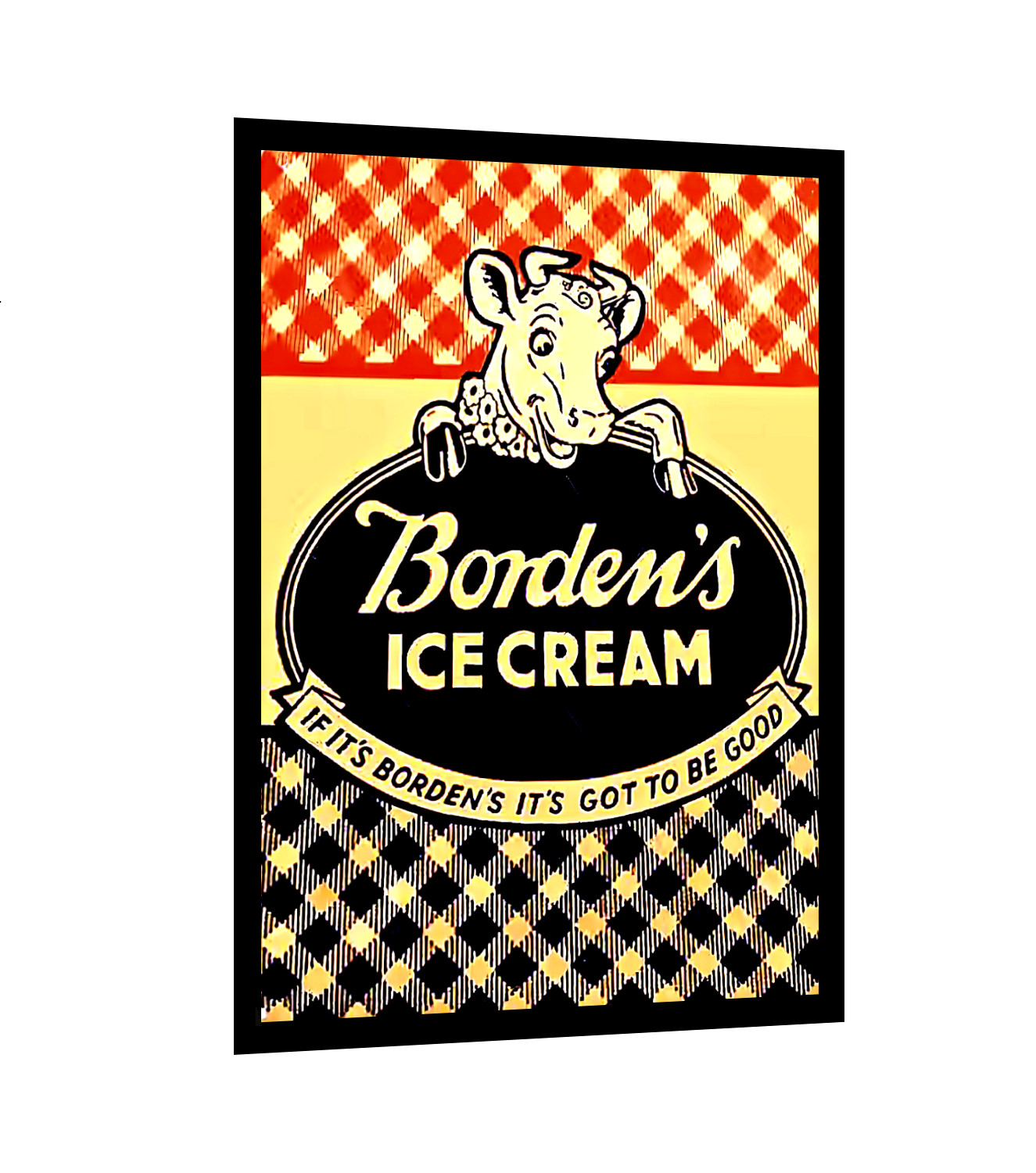 Bordens Milk Vinyl Sign Sticker Ice Cream Elsie Cow Restaurant Retro Replica