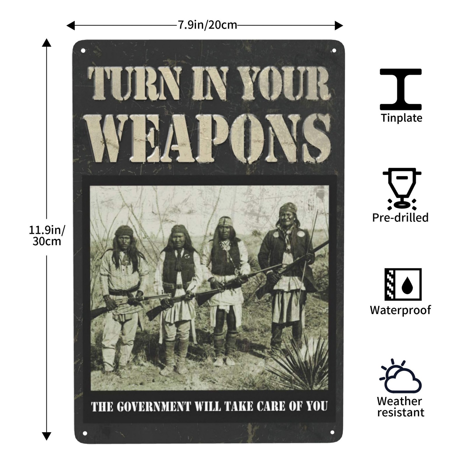 Funny Man Cave Signs Vintage Wall Decor 12 inches x 8 inches, Silver