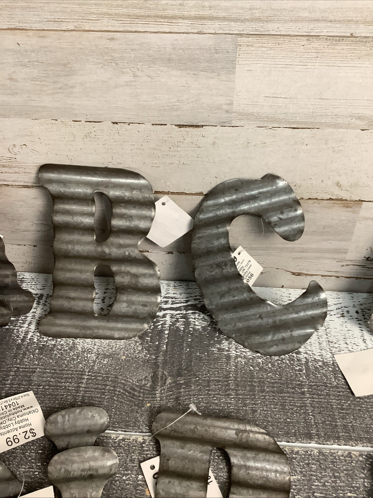 Lot Of 5” And 6” Assorted Galvanized Letters
