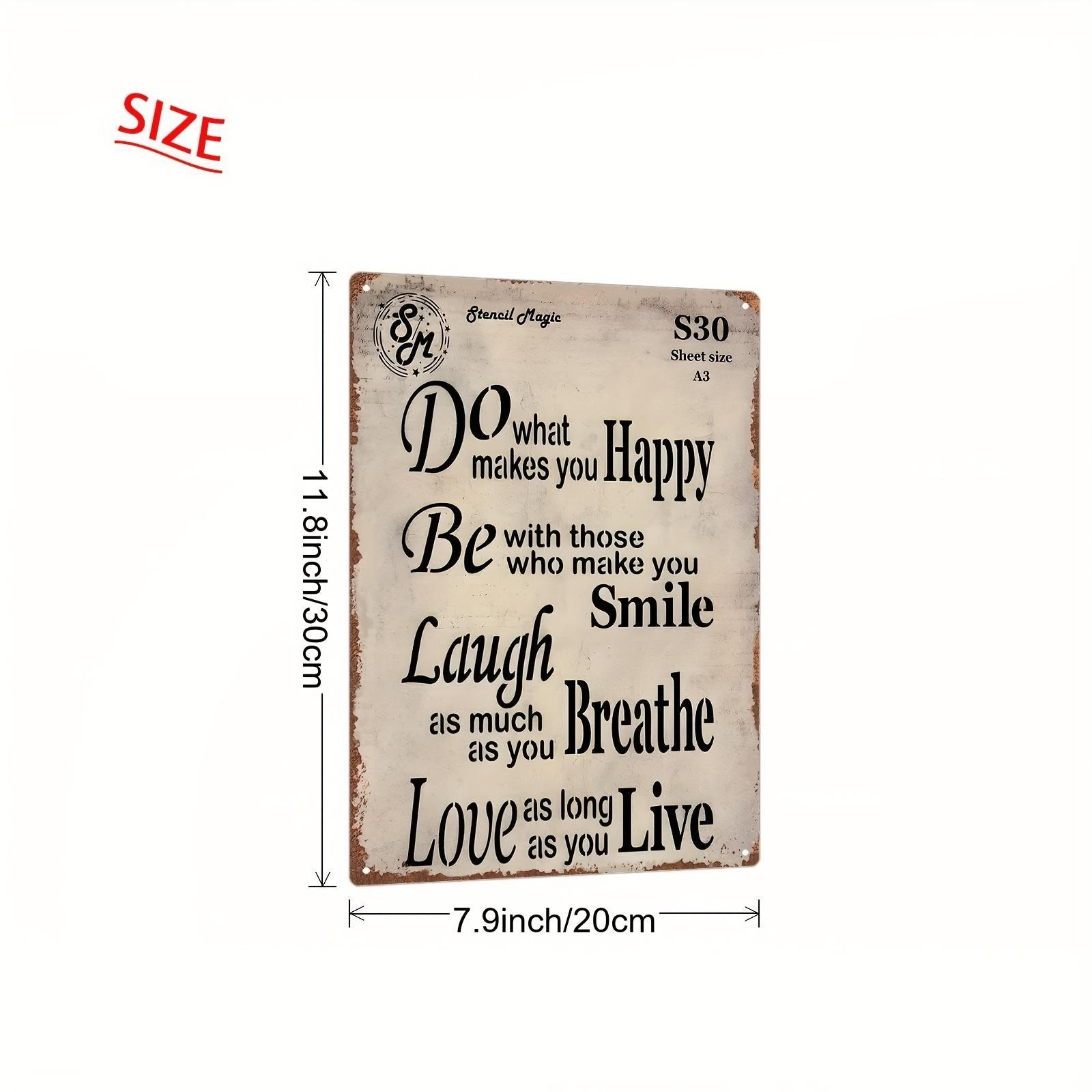 2D Vintage Metal Sign Black White 20x30cm