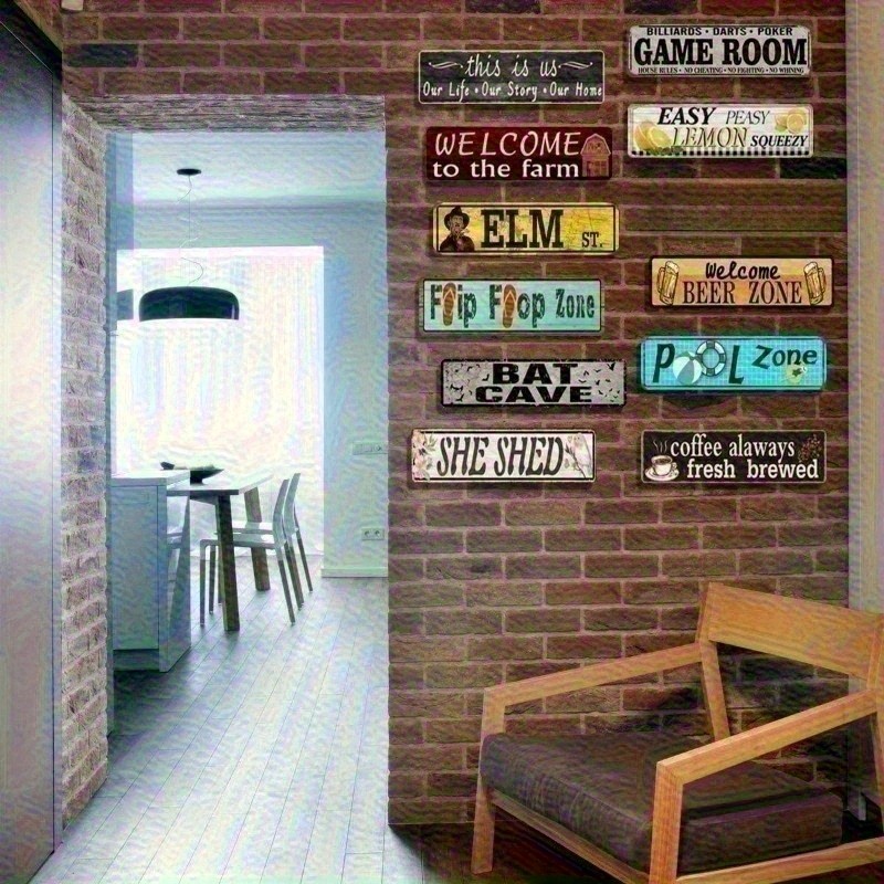 The Hideout Vintage Metal Sign Rustic Man Cave Wall Art Hanging Decoration Gift