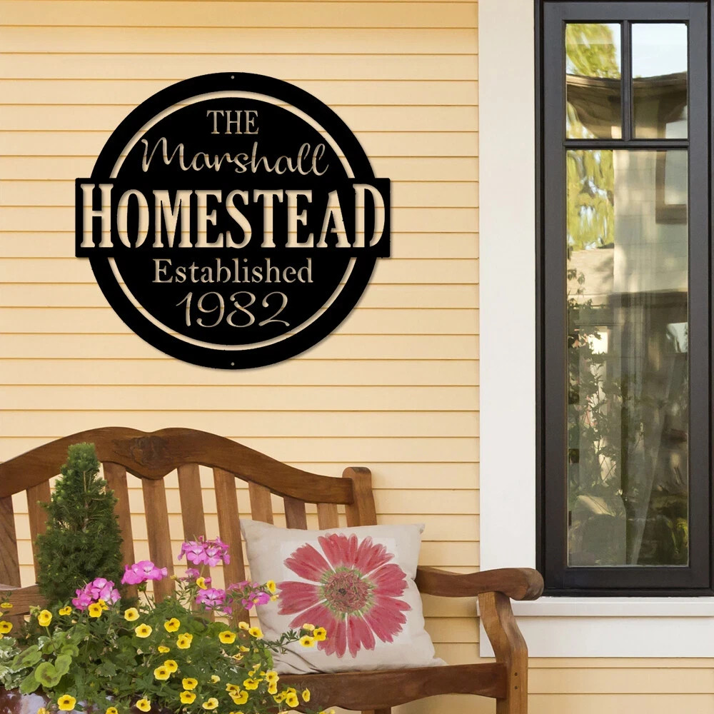 Personalized Family Homestead Metal Signs, Custom Homestead Wall Art Decor