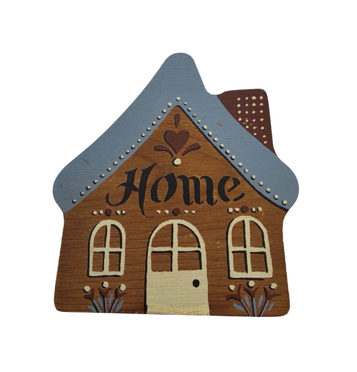 Vintage Home Sweet Home 3 Pc Wooden plaque- Hand Painted Folk Art Houses & Heart