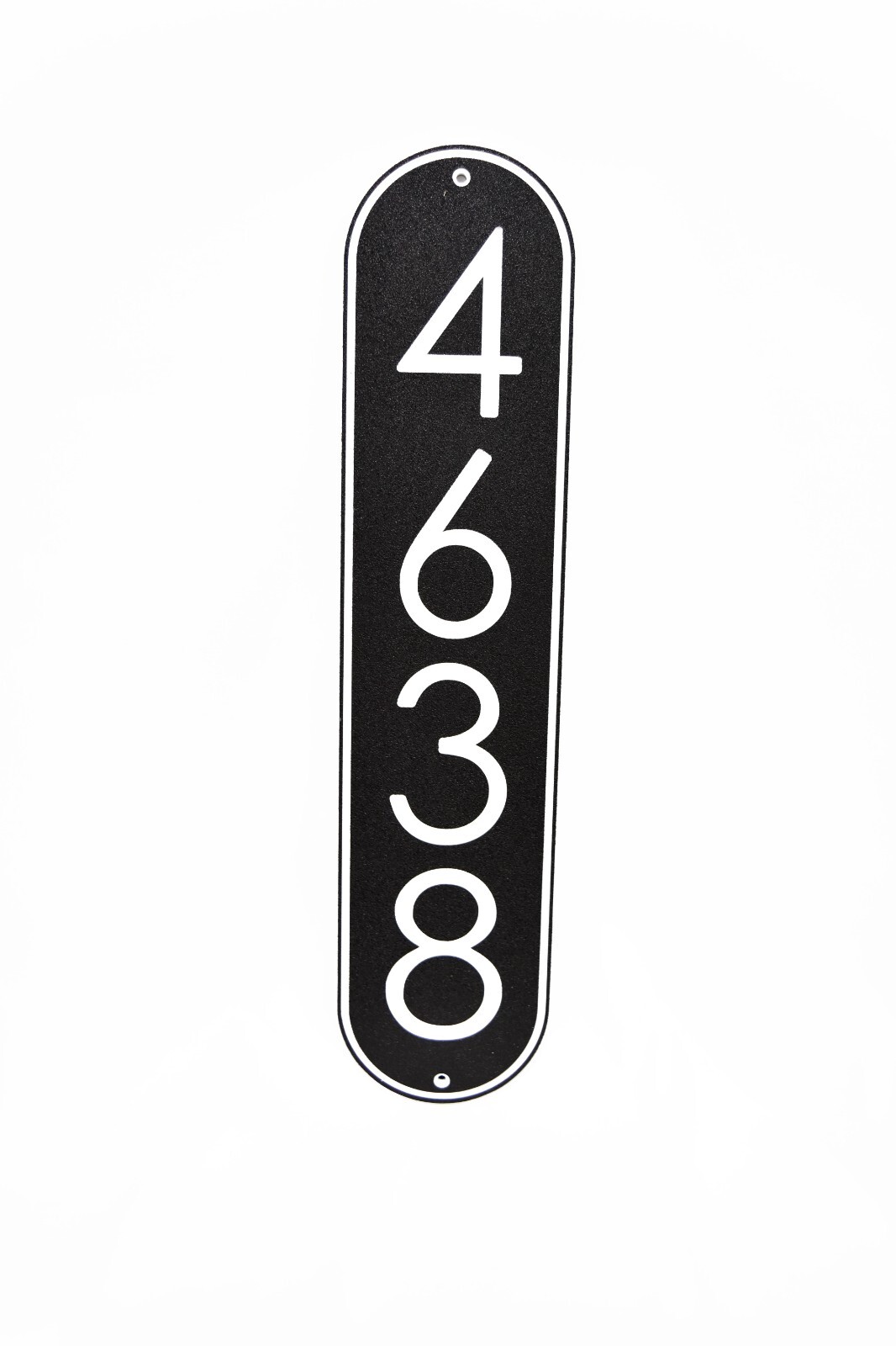 Modern House Numbers Address Sign Black with White Numbers Vertical Plaque 3.5″W