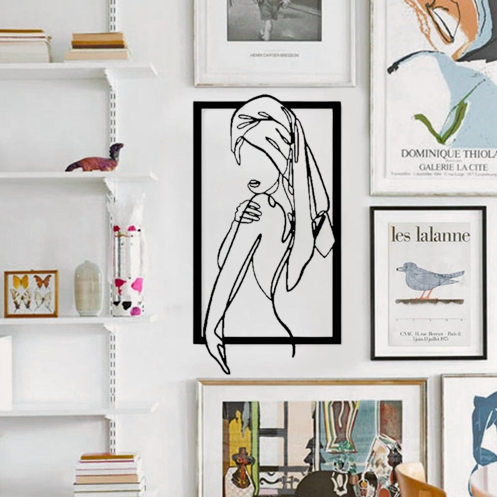 Feminine Line Art Wall Decor Minimalist Line Art Home Wall Art Metal Home Dec…