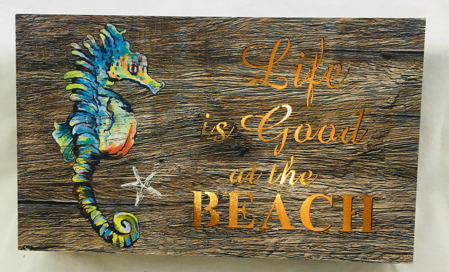 Seahorse Life is Good Light up Box Art Decor Wall Or Table Sign Box 8 x 5 BV118