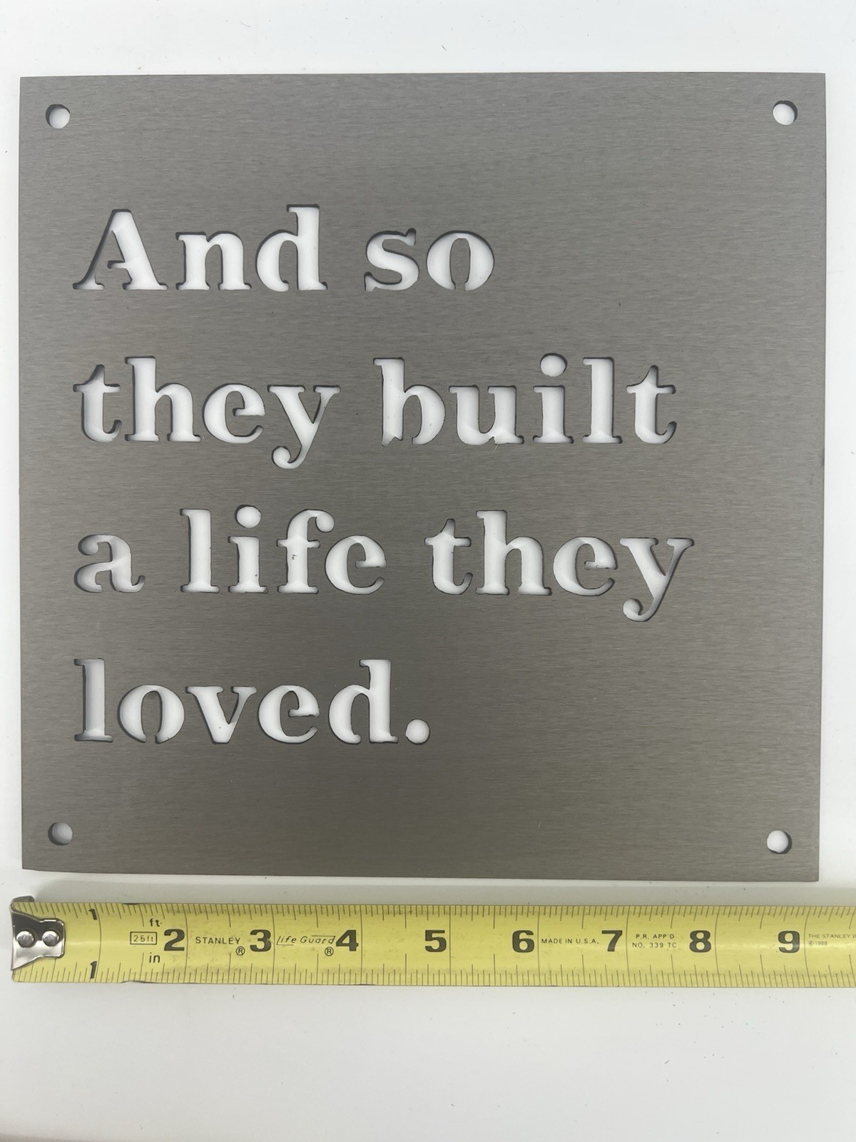 Magnolia JDH Iron Designs Wall Sign And So They Built A Life They Loved 9” X 9”