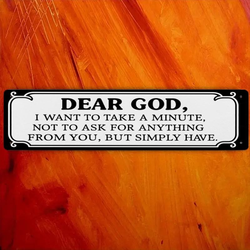 Vintage White Center Panel Metal Plate Christian Prayer Living Room Wall Art