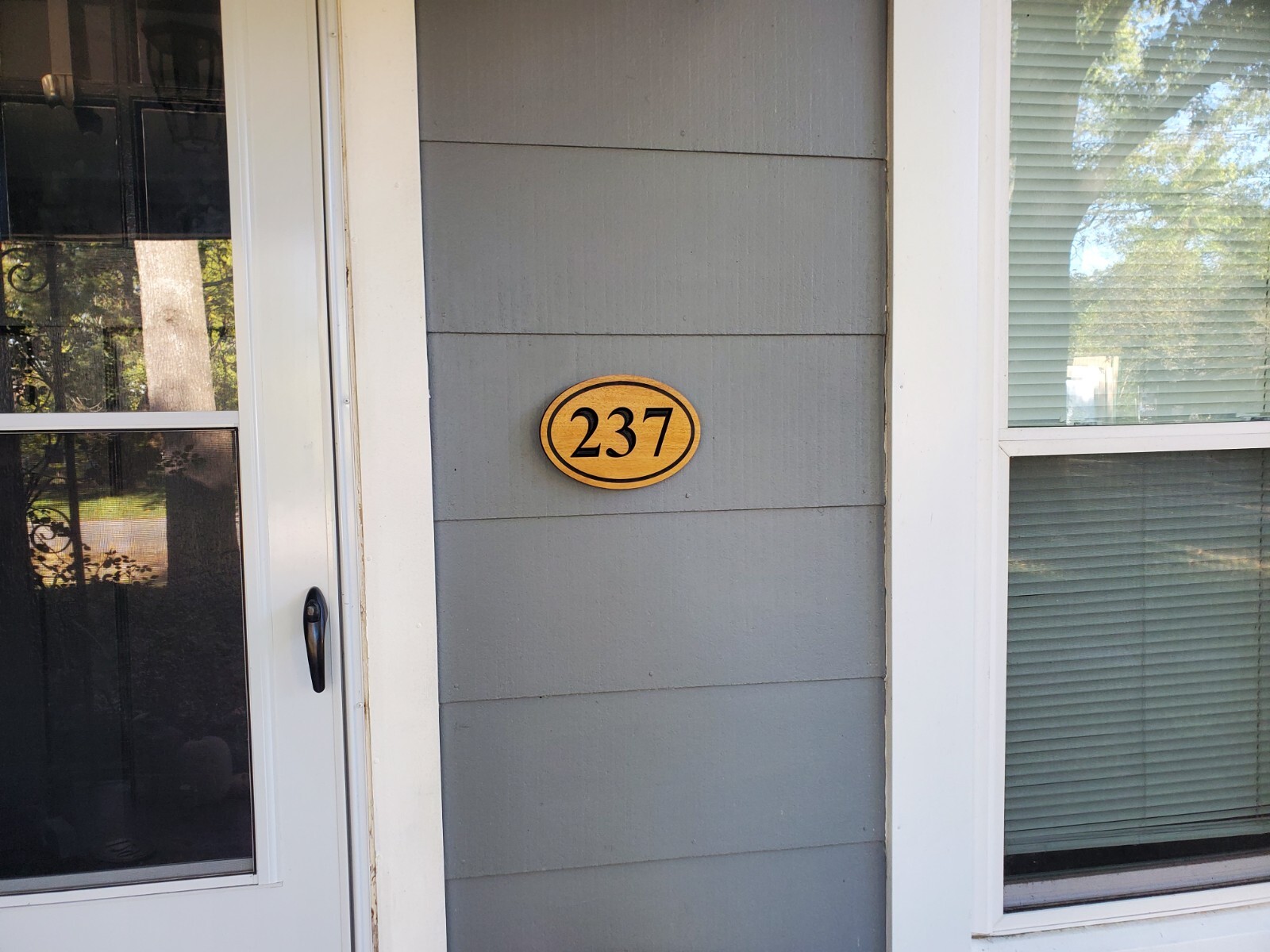 Custom House Sign Number Plaque Outdoor Wood Caved Personalized Home Oval