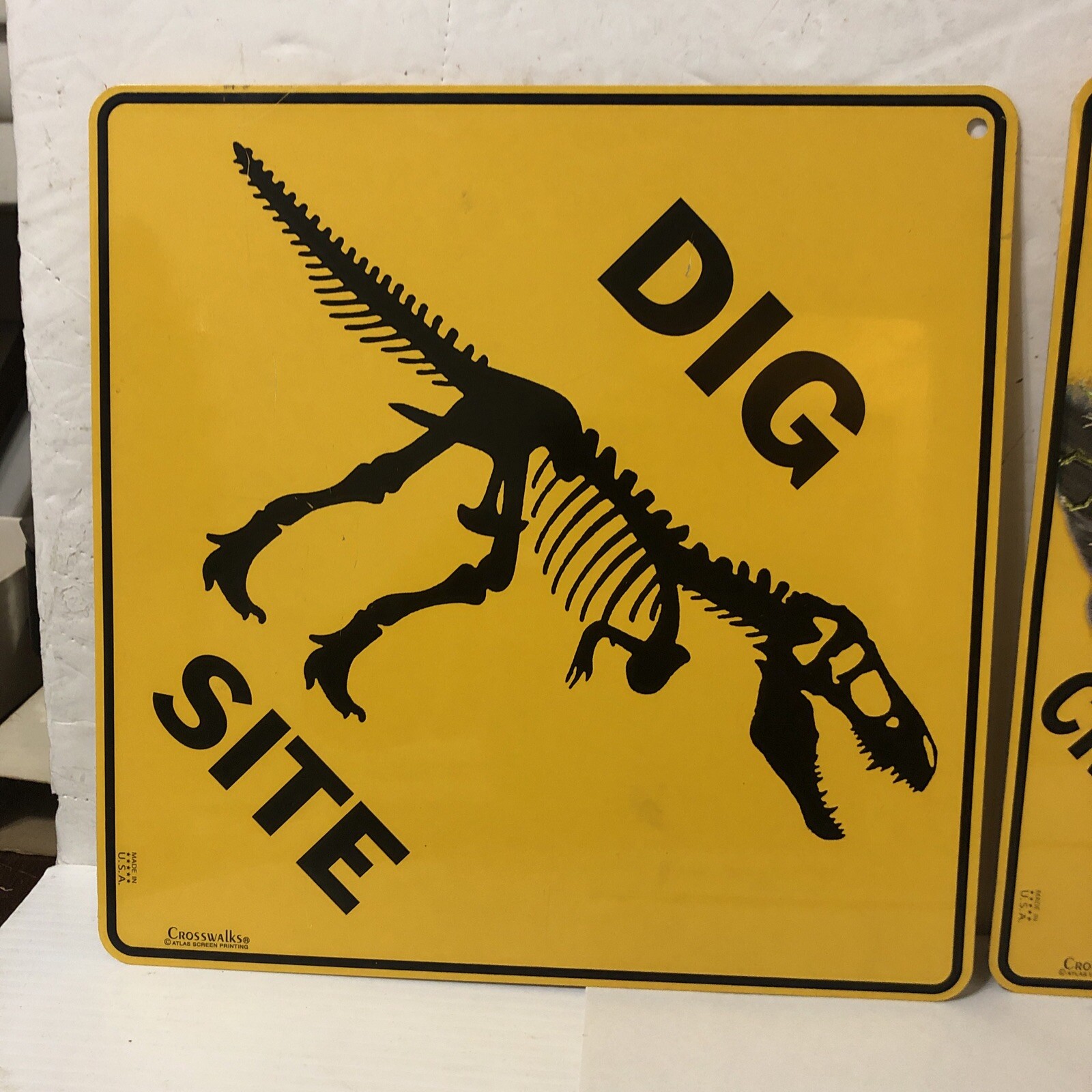 Crosswalks “Dinosaur Crossing” & Dig Site Decorative Road Signs Lot Of 2 12”X12”