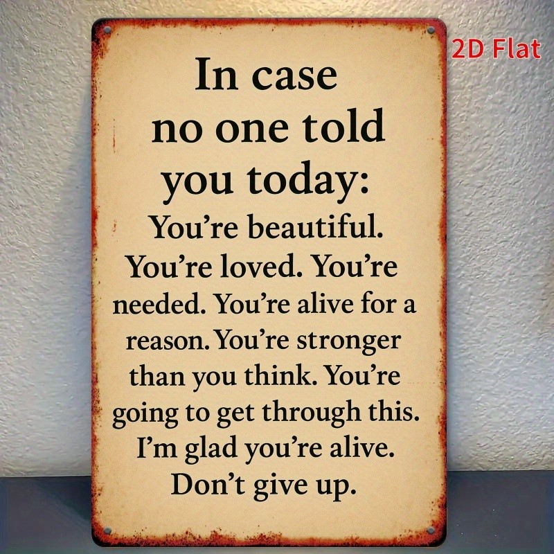 Retro Inspirational “Don’t Give Up” Metal Sign Uplifting Wall Art Hanging Decor