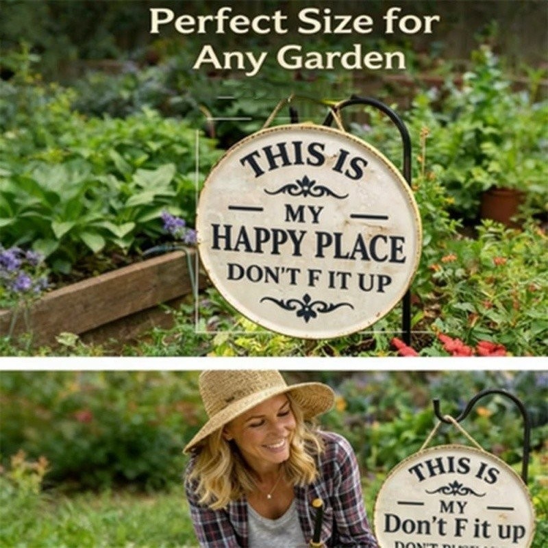 This Is My Happy Place Don’t F It Up Metal Sign Vintage for Home Garden Man Cave