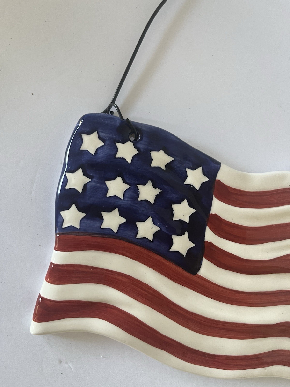 Vintage Ceramic “American Flag” Hanging Wall Art