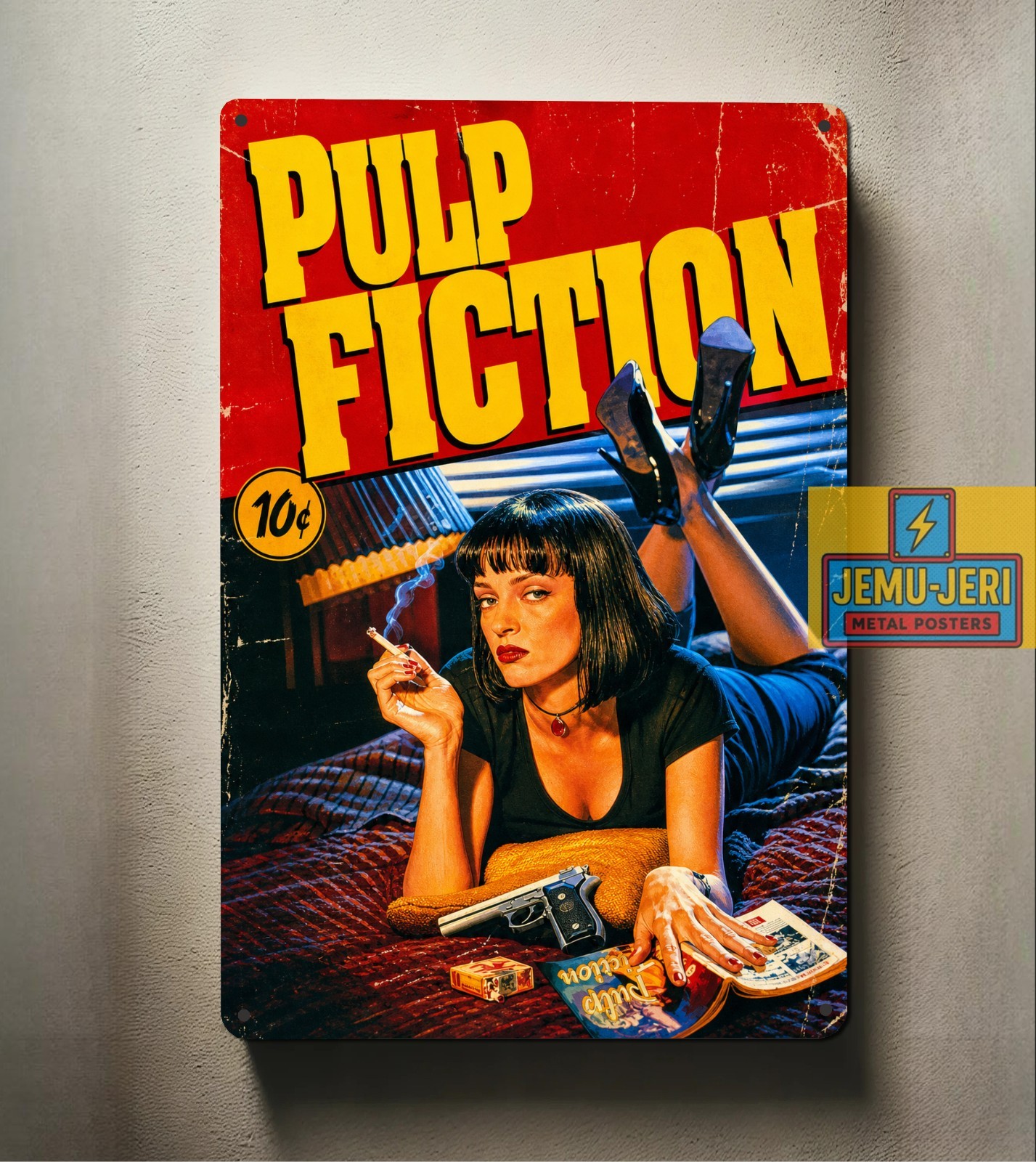 Pulp Fiction Movie Metal Poster – Film Collectable Tin Sign – Size 8*12inch