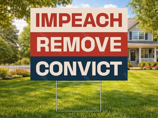 Impeach Remove Convict Yard Sign with H-Stake Outdoor Political Lawn Decoration