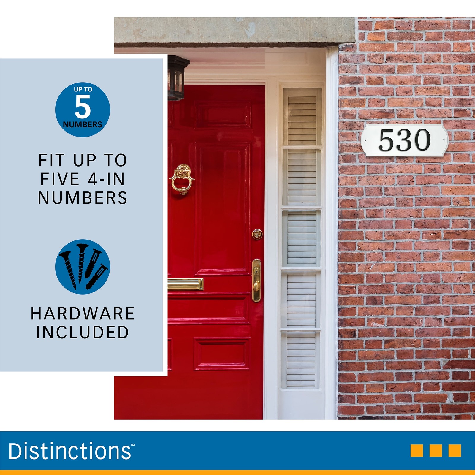 6″ x 16″ White Plaque, PVC Address Plaque with Hardware
