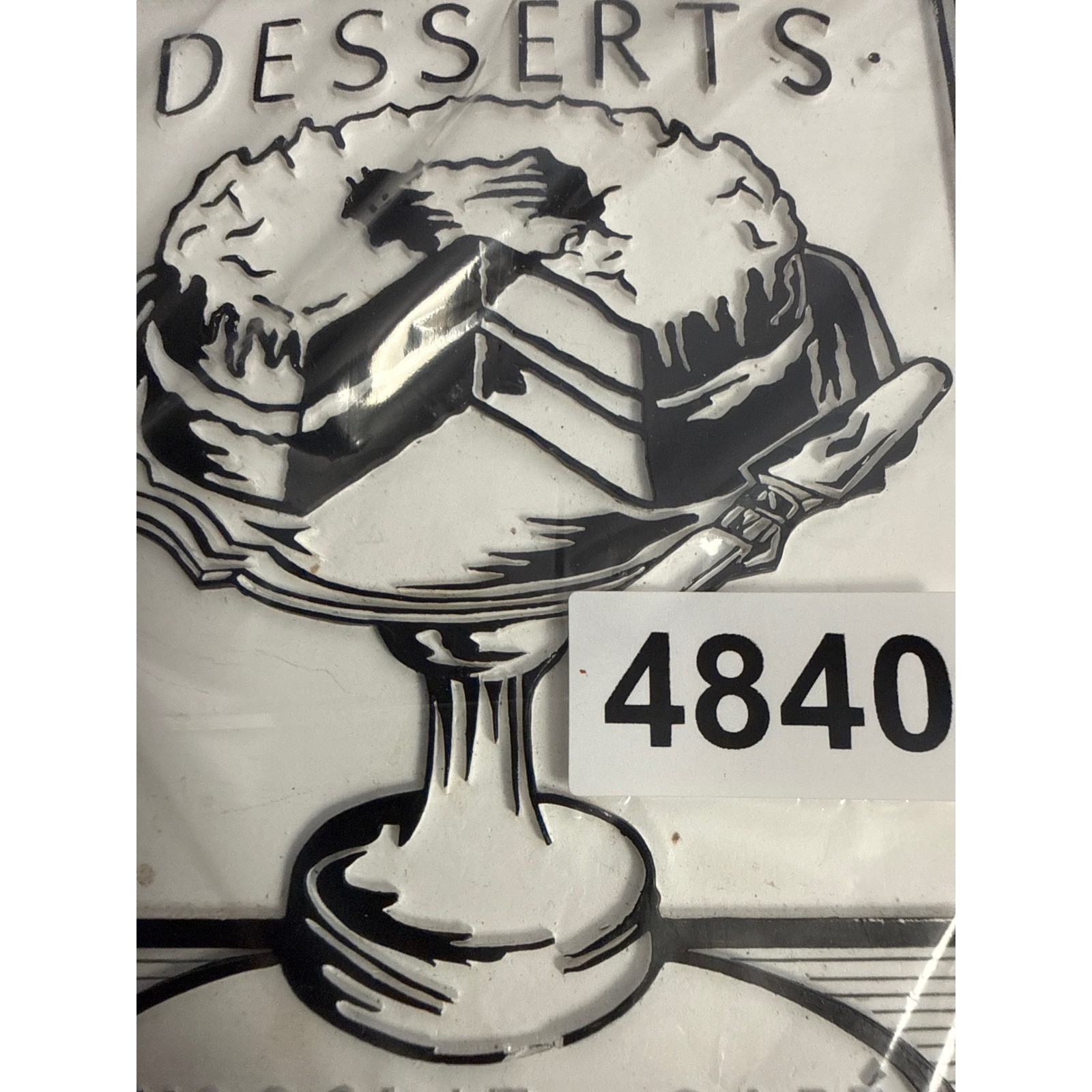 Vintage French Cafe Desserts Chocolat Cafe Cake Wall Plaque Black White Decor