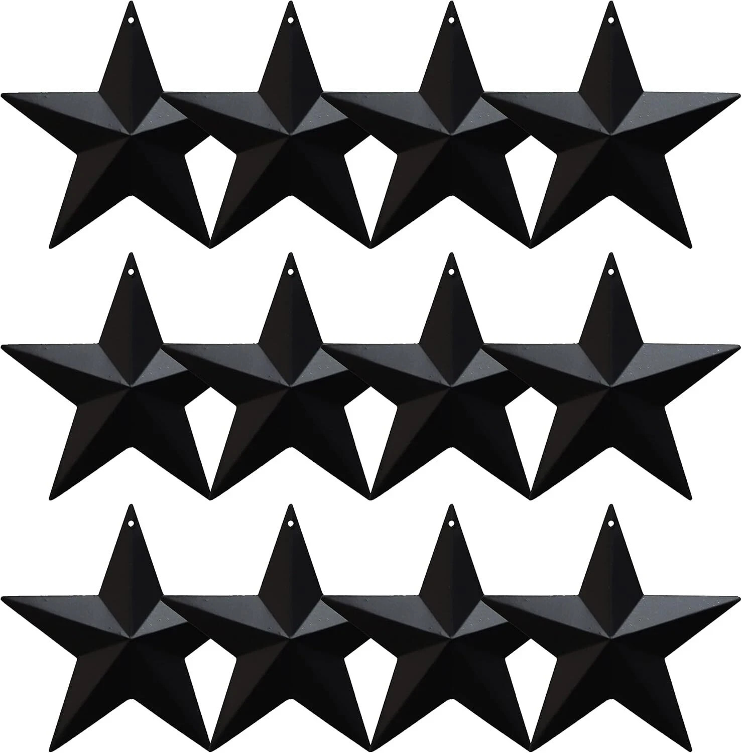 Metal Star Hanging Ornament 3.8 Inch Black Barn Star for Home Decoration Se