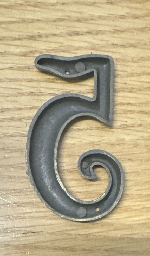 Brass Vintage House Address Numbers 3”