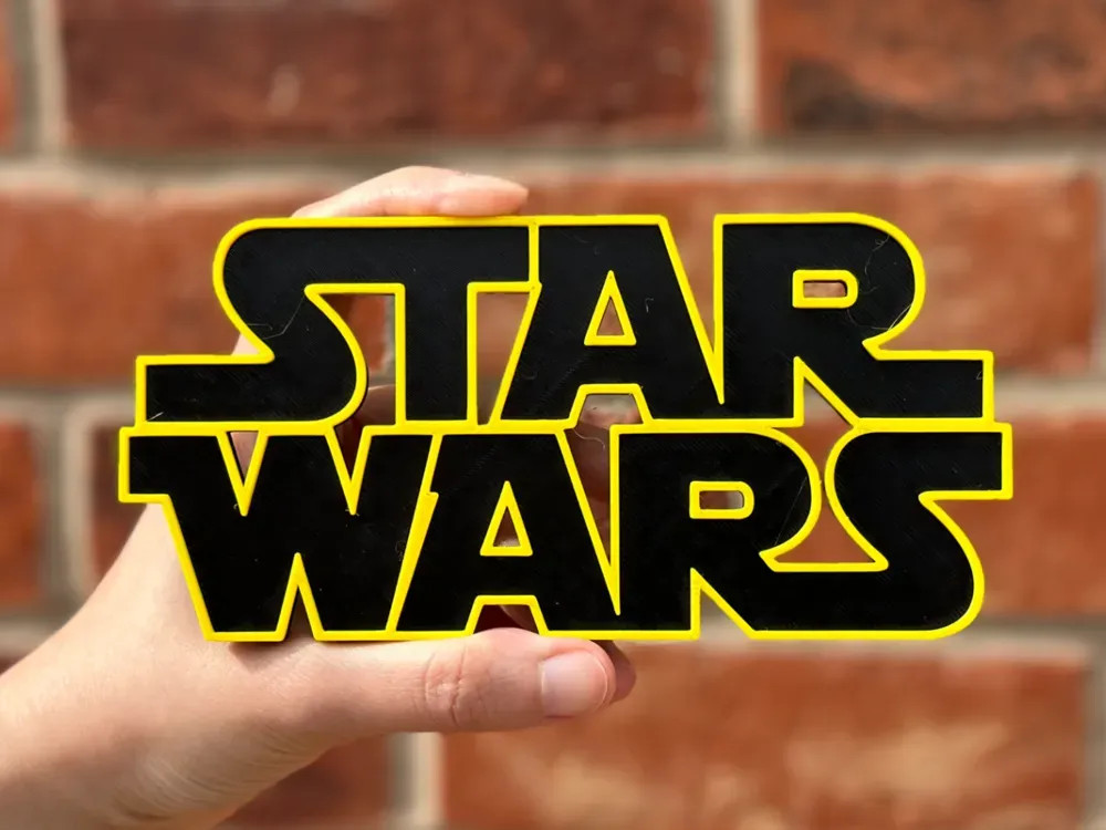 Star Wars Logo Sign Plaque Wall Art Decor Black Yellow Movie Collectible
