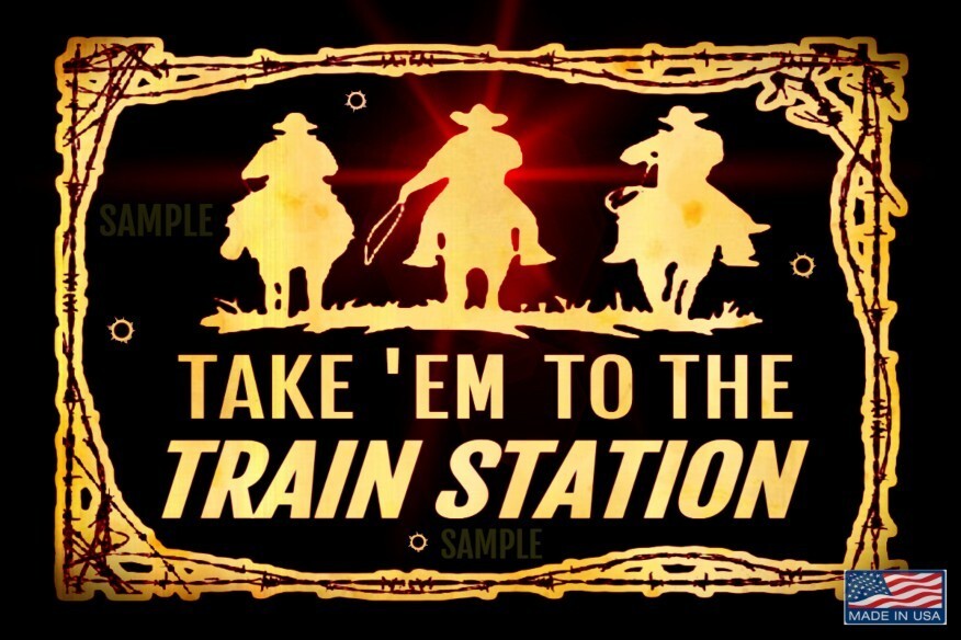 TRAIN STATION! METAL SIGN 8″X12″ COWBOY YELLOWSTONE DUTTON RANCH MAN CAVE DECOR