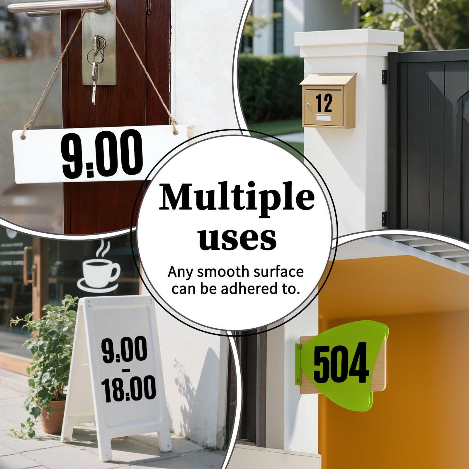 5 Inch Vinyl Number Stickers,88 Pieces Self-Adhesive Large Numbers 0-9