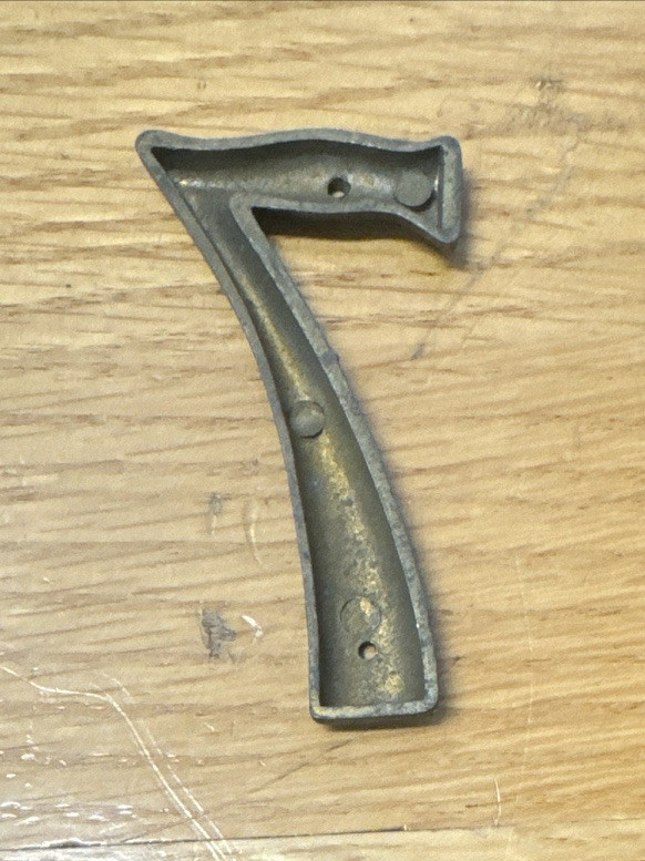 Brass Vintage House Address Numbers 3”