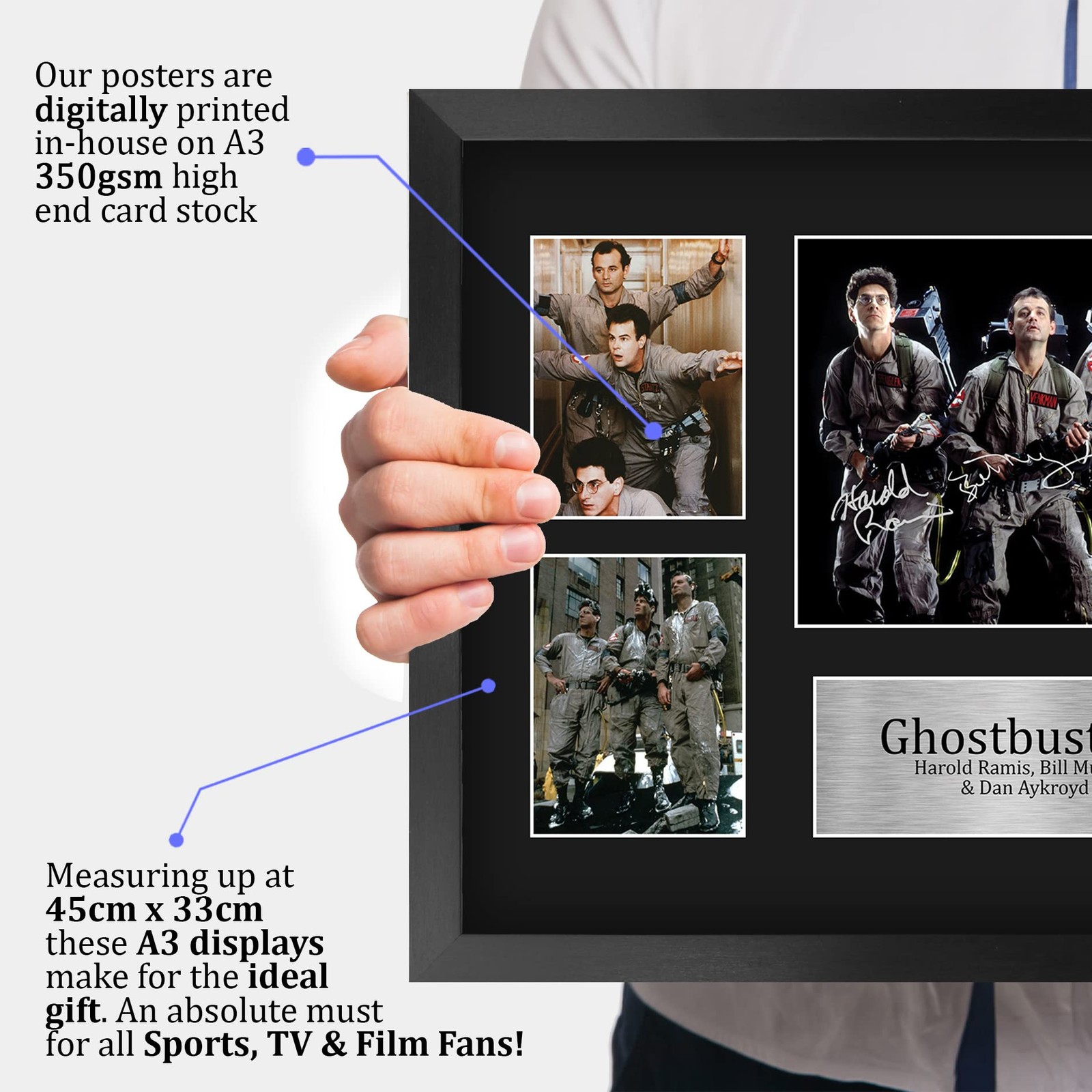 Ghostbusters 16 x 12 inch (A3) Printed Gifts Signed Autograph Presentation Di…