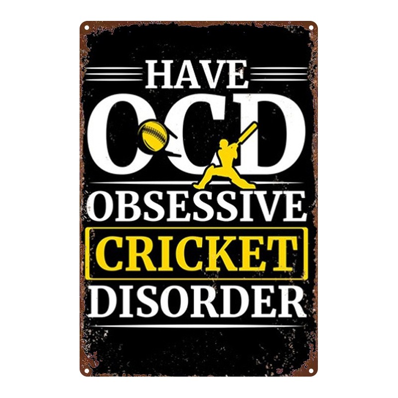 Metal Sign Black Yellow Text 8X12 Inches