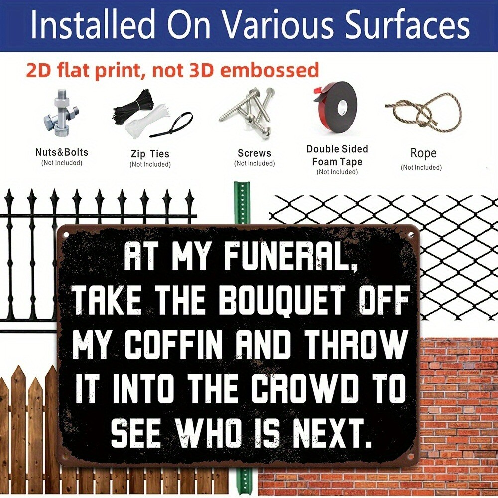Funny Sarcastic Sign Black White Wall Art Decor Bar Club Humorous Metal Plaque