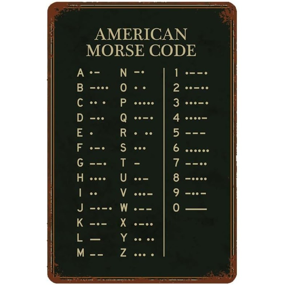 American Morse Code Vintage Metal Sign Ham Radio Operator Shack Man Cave Decor