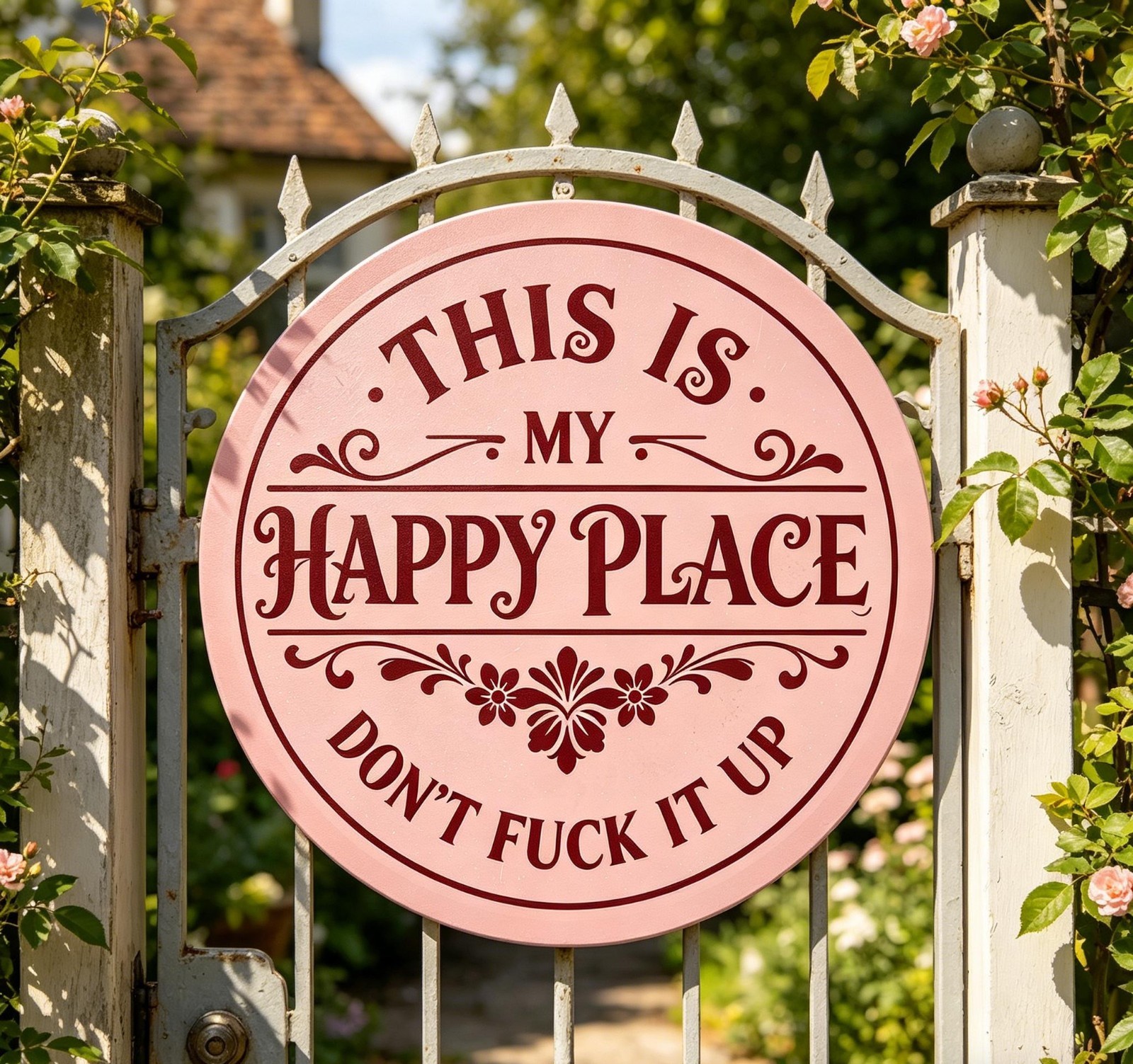 This Is My Happy Place Metal Sign Rustic Carbon Steel Farmhouse Wall Decor