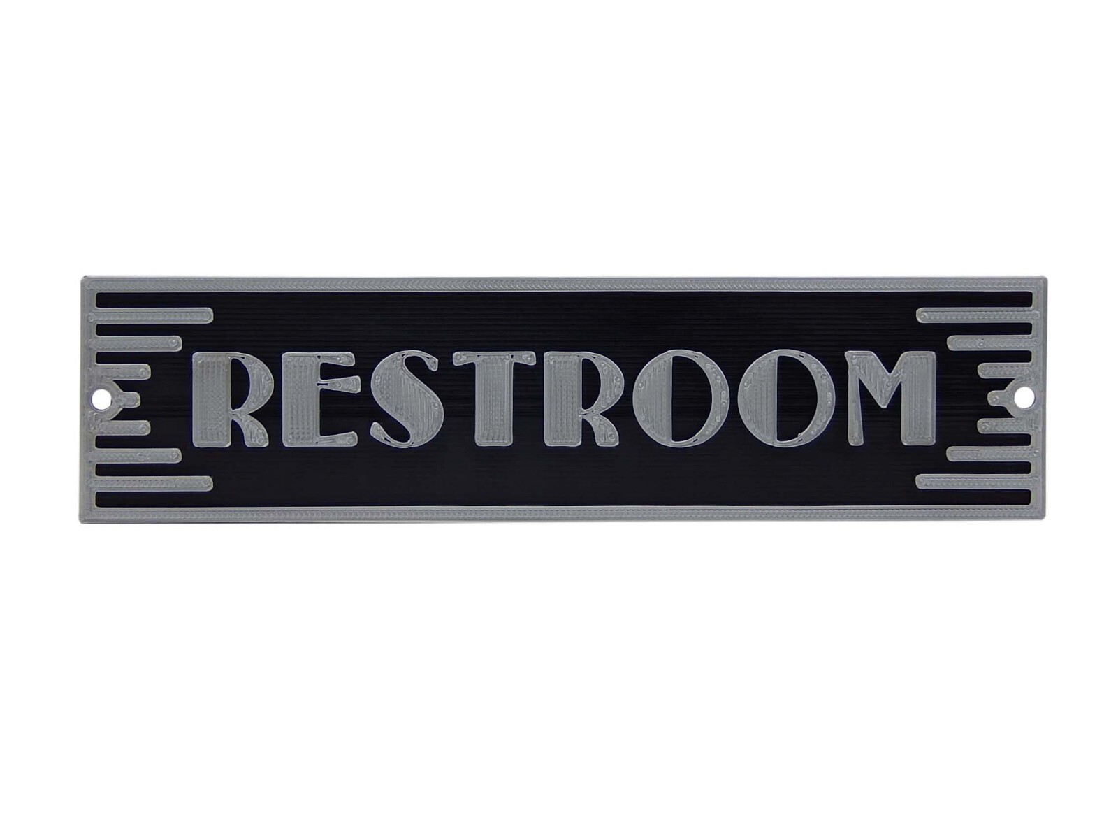 Plastic Art Deco Restroom Bathroom Toilet Powder Room Washroom Door Sign Plaque