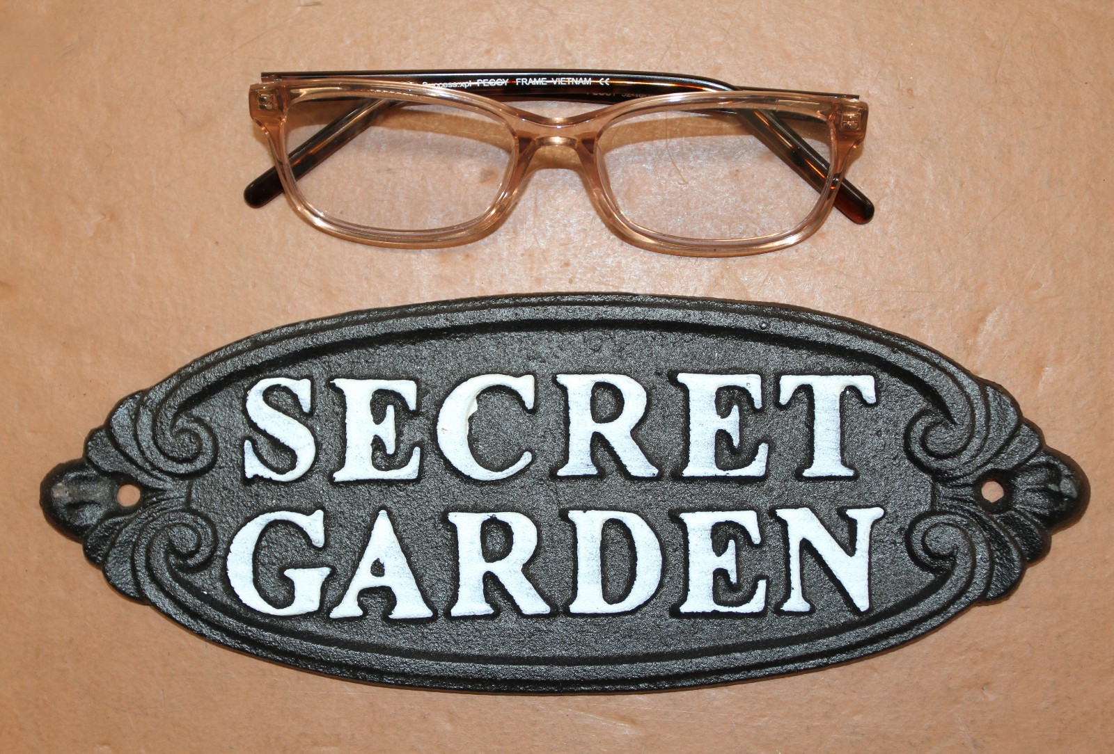 1-SECRET GARDEN PLAQUE,Upscale Garden Decor,Raised Letters,Solid Metal,Gifts