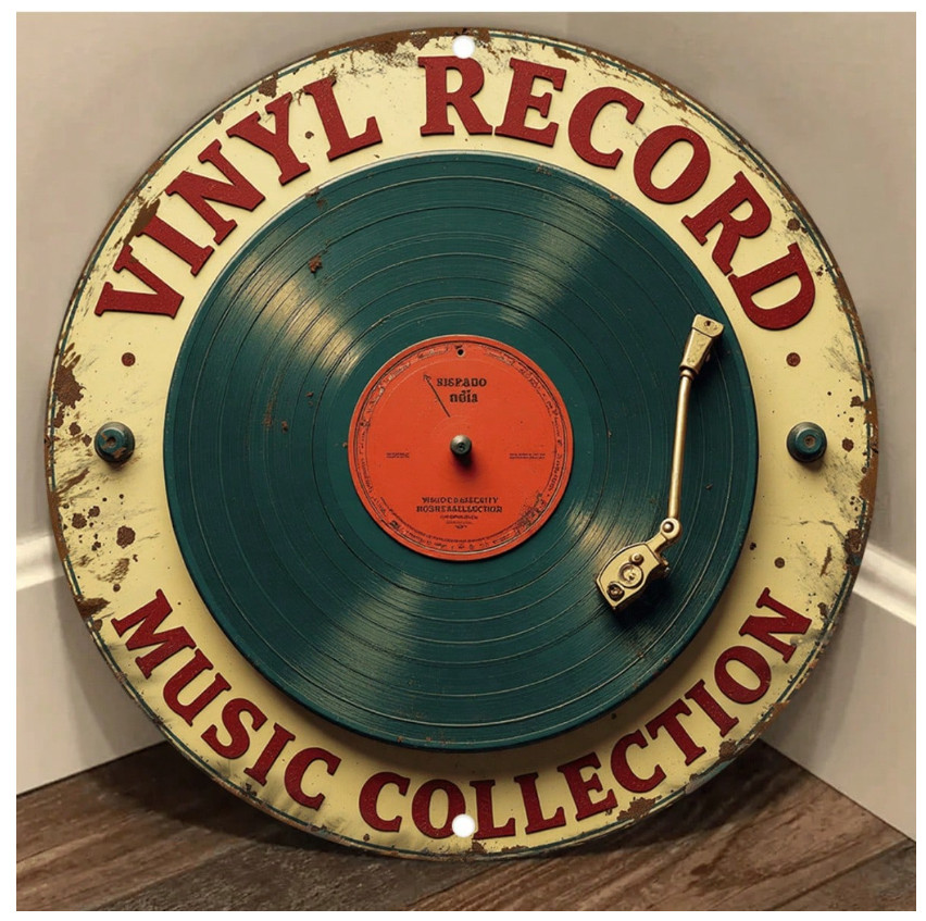 Retro Vinyl Record Metal Art – Minimalist Music Decor for Office, Bar & Cafe
