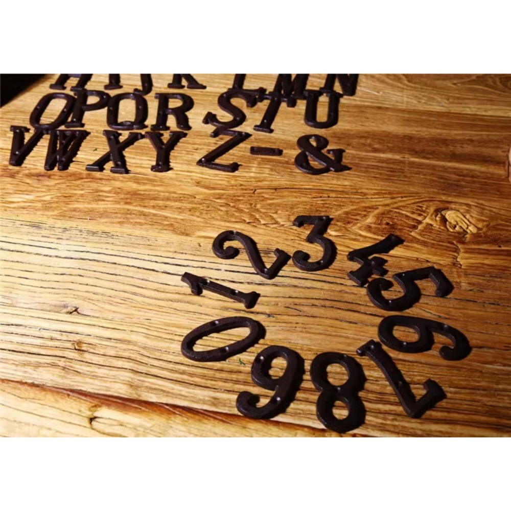 Cast Wrought Iron Black Antique Xmas House Door Alphabet Letters and Numbers US