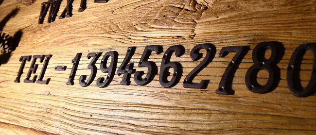 Cast Wrought Iron Black Antique House Door Alphabet Letters and Numbers HOTSALE
