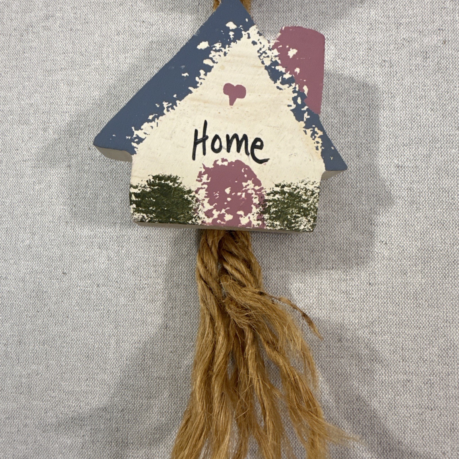 VTG Home Sweet Home 3 Pcs Wooden Wall Decor Houses Heart Rustic Country 1980s