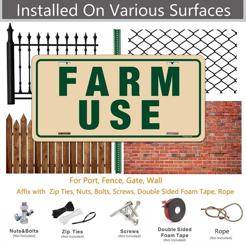 2 Pack Farm Use Id Tag Signs 12 x 6 Inches Metal Farm Signs Reflective Sturdy…