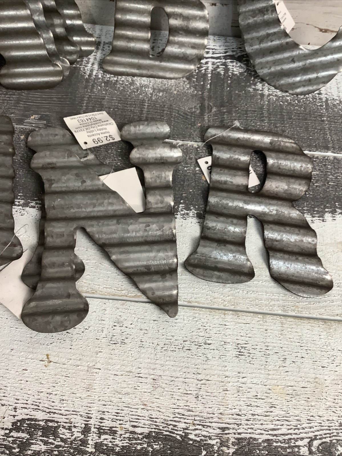 Lot Of 5” And 6” Assorted Galvanized Letters
