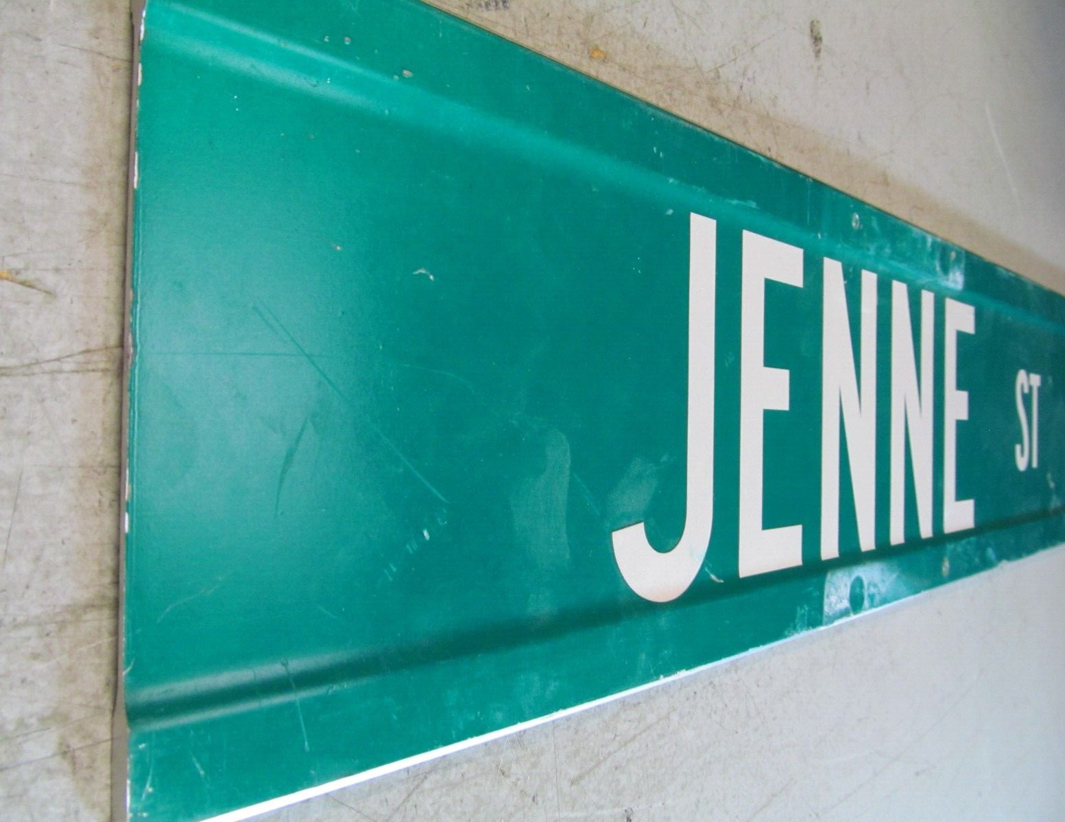 JENNE St. Metal Street Sign Municipal Discard 24×6 / 1 of 2